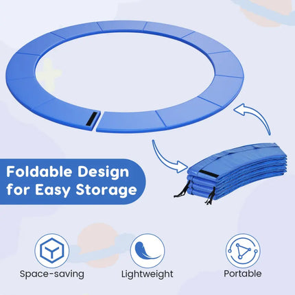8-16 FT Trampoline Pad Replacement Safety Pad with Fixing Straps (Blue)-14ft - Blue - Outdoor Play