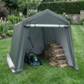 8.3 x 14 Feet Outdoor Storage Shed with Roll-Up Zipper Door-Green - Green - Sheds & Outdoor Storage