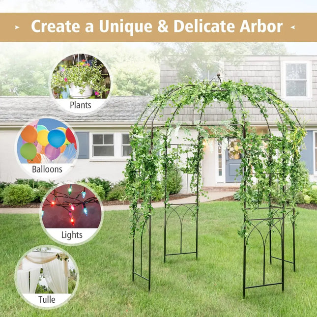 8.4 x 7 Feet Wide Birdcage Shape Garden Arbor - Copper - Outdoor Decor