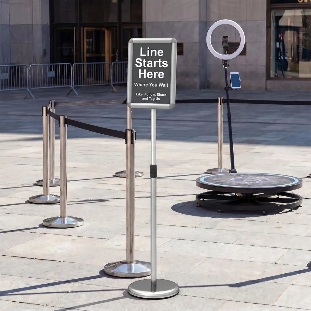 8.5 x 11Inch Sign Holder Stand with Snap-Open Frame and 360° Rotation-Silver - Silver - Home Office