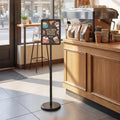 8.5 x 11Inch Sign Holder Stand with Snap-Open Frame and 360° Rotation-Black - Black - Home Office