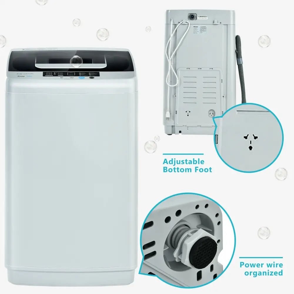 8.8 lbs Portable Full-Automatic Laundry Washing Machine with Drain Pump - Appliances