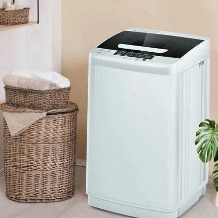 8.8 lbs Portable Full-Automatic Laundry Washing Machine with Drain Pump Costway