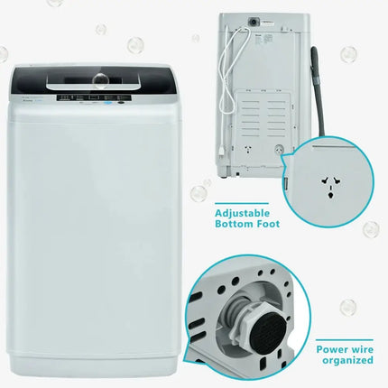 8.8 lbs Portable Full-Automatic Laundry Washing Machine with Drain Pump Costway