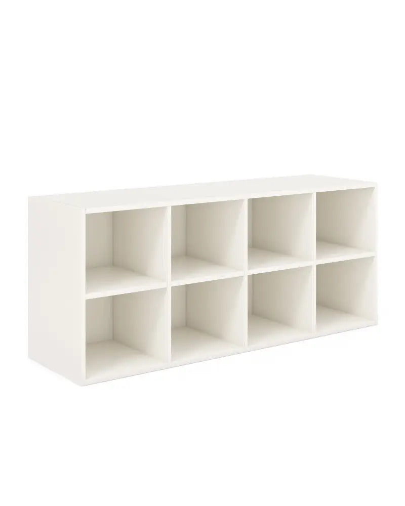 8 Cubbies Shoe Organizer with 500 LBS Weight Capacity-White - White - Shoe Racks & Storage Benches