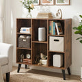 8-Cube Bookcase with Raised Support Legs for Living Room-Rustic Brown - Rustic Brown - Bookcases