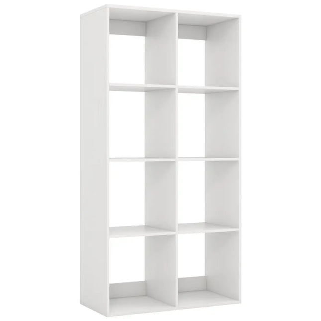 8 Cube Bookshelf with Back Guardrail for Living Room Bedroom-White - White - Bookcases