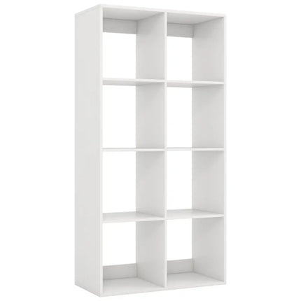 8 Cube Bookshelf with Back Guardrail for Living Room BedroomWhite - Oasis Home Essentials