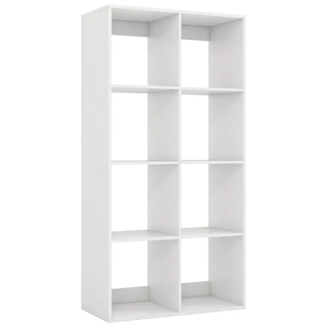 8 Cube Bookshelf with Back Guardrail for Living Room BedroomWhite - Oasis Home Essentials
