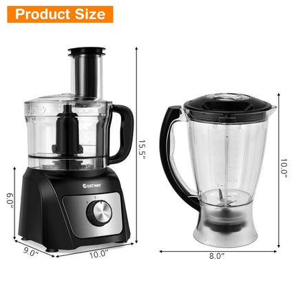 8 Cup Food Processor 500W Variable Speed Blender Chopper with 3 Blades - Oasis Home Essentials