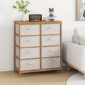 8 Drawers Dresser with Removable Fabric Bins for Bedroom-Beige - Beige - Dressers & Chests