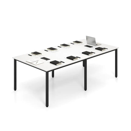 8 Feet Conference Room Table Large Meeting Table Seats up to 10 People-White - White - Standing Desks