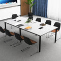 8 Feet Conference Room Table Large Meeting Table Seats up to 10 People-White - White - Standing Desks