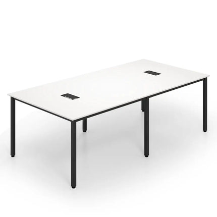 8 Feet Conference Room Table Large Meeting Table Seats up to 10 People-White - White - Standing Desks