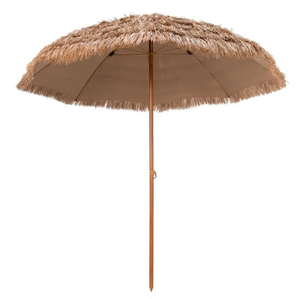 8 Feet Patio Thatched Tiki Umbrella Hawaiian Hula Beach Umbrella - Natural - Outdoor Umbrellas