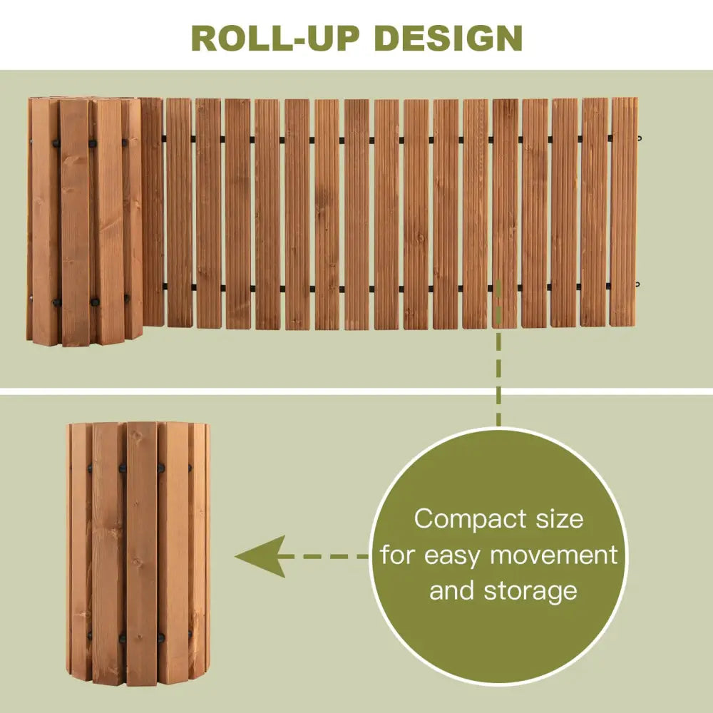 8 Feet Roll-out Weather-Resistant Patio Hardwood Pathway-22 Inch - Brown - Garden Pathways