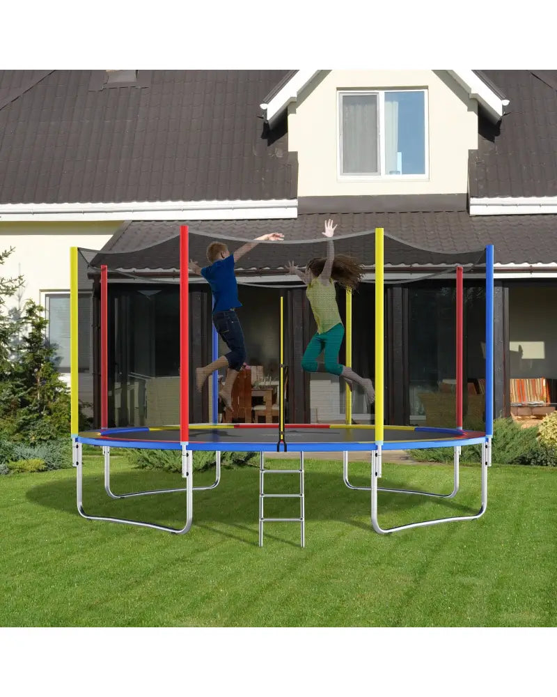 8 Feet Trampoline Pad Replacement Safety Pad with Fixing Straps (Multicolor) - Multicolor - Outdoor Play
