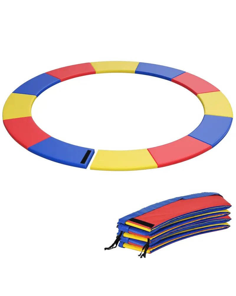 8 Feet Trampoline Pad Replacement Safety Pad with Fixing Straps (Multicolor) - Multicolor - Outdoor Play