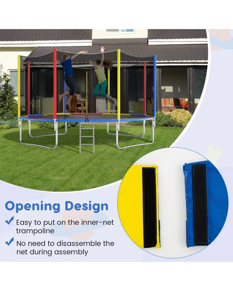 8 Feet Trampoline Pad Replacement Safety Pad with Fixing Straps (Multicolor) - Multicolor - Outdoor Play