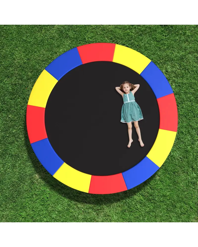 8 Feet Trampoline Pad Replacement Safety Pad with Fixing Straps (Multicolor) - Multicolor - Outdoor Play