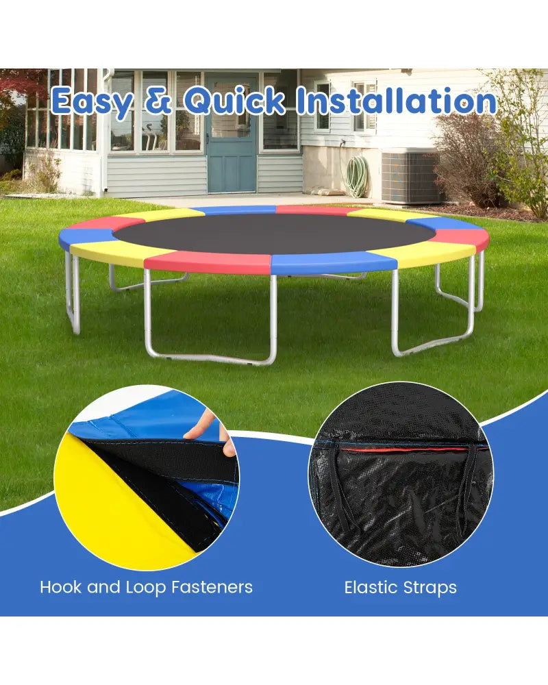 8 Feet Trampoline Pad Replacement Safety Pad with Fixing Straps (Multicolor) - Multicolor - Outdoor Play