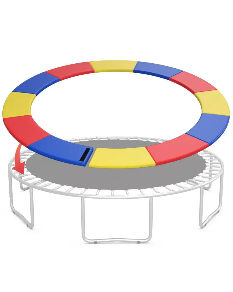8 Feet Trampoline Pad Replacement Safety Pad with Fixing Straps (Multicolor) - Multicolor - Outdoor Play