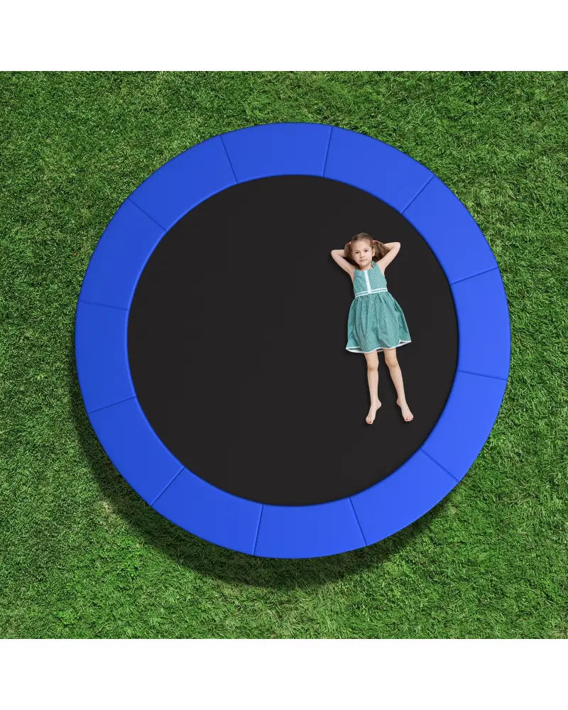 8 Feet Trampoline Pad Replacement Safety Pad with Fixing Straps (Blue) - Blue - Outdoor Play