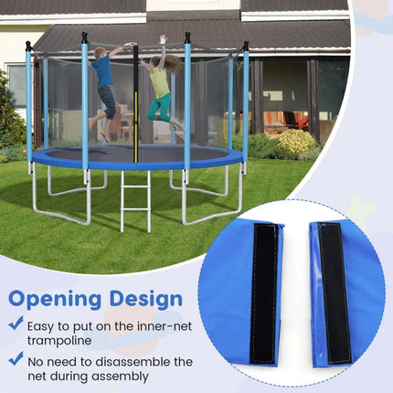 8 Feet Trampoline Pad Replacement Safety Pad with Fixing Straps (Blue) - Blue - Outdoor Play
