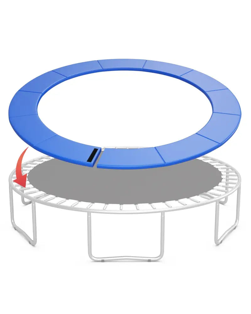 8 Feet Trampoline Pad Replacement Safety Pad with Fixing Straps (Blue) - Blue - Outdoor Play