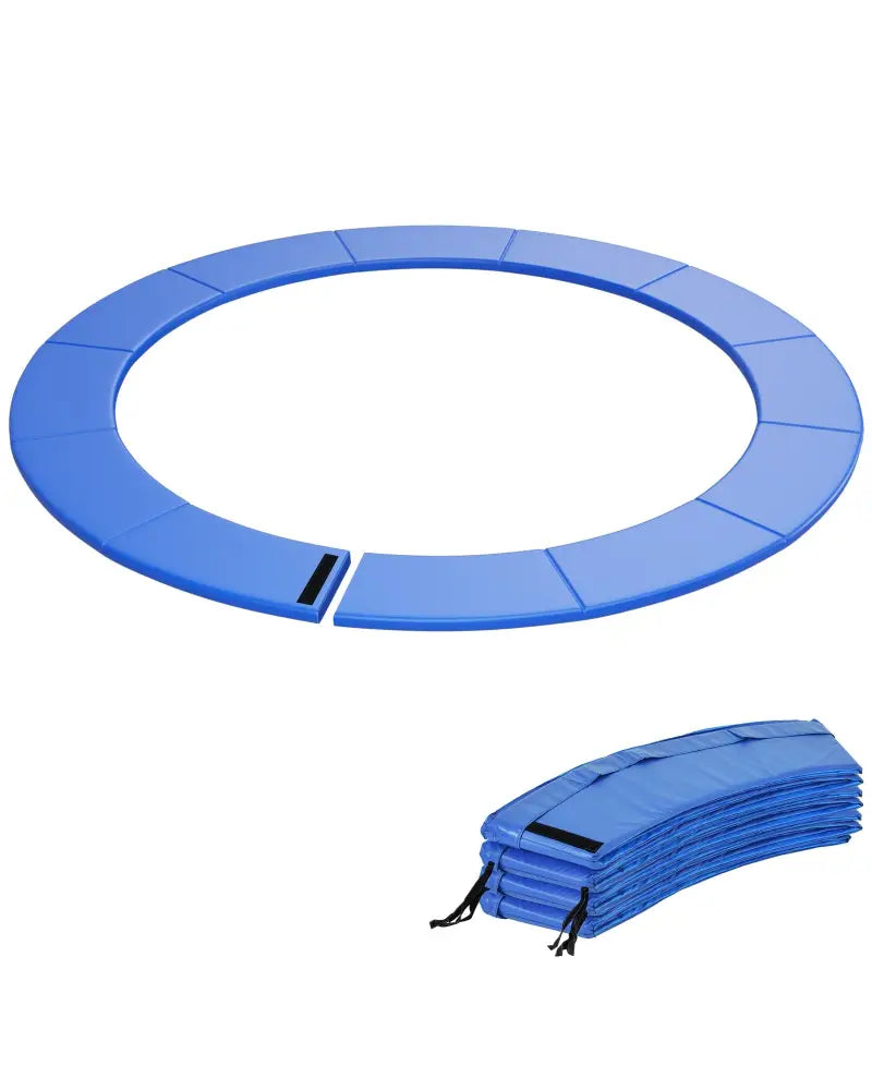 8 Feet Trampoline Pad Replacement Safety Pad with Fixing Straps (Blue) - Blue - Outdoor Play