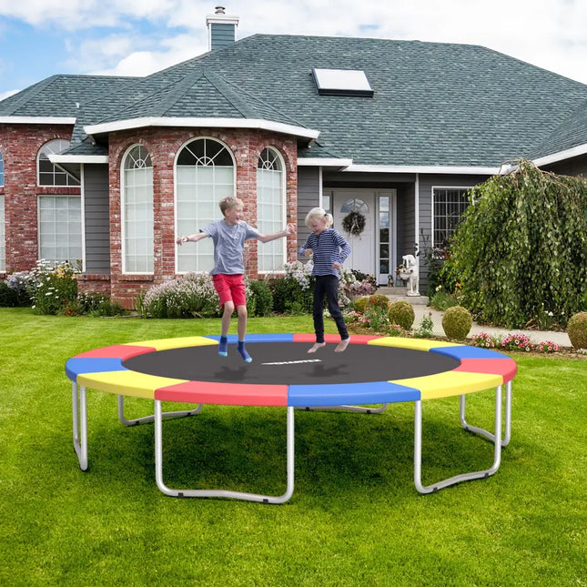 8 Feet Trampoline Spring Safety Cover without Holes-Multicolor - Multicolor - Trampoline Accessories