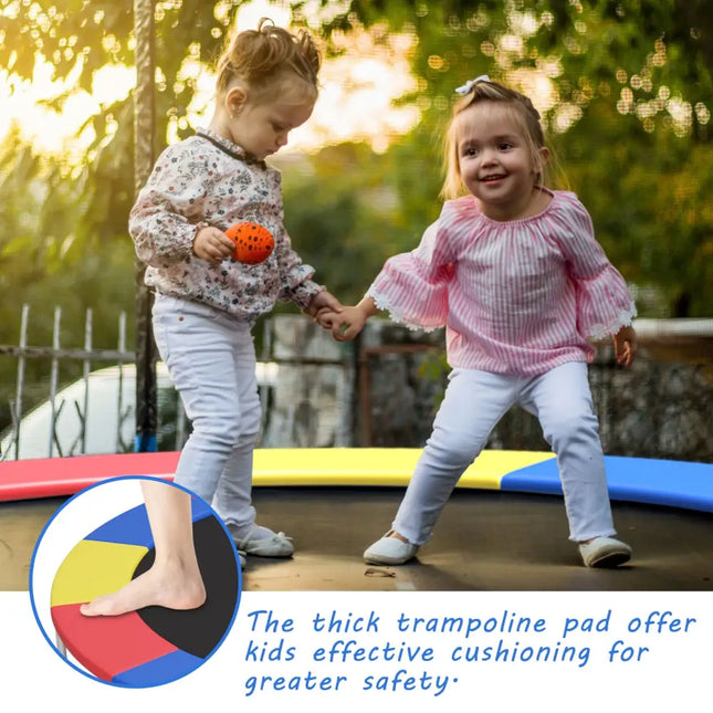 8 Feet Trampoline Spring Safety Cover without Holes-Multicolor - Multicolor - Trampoline Accessories