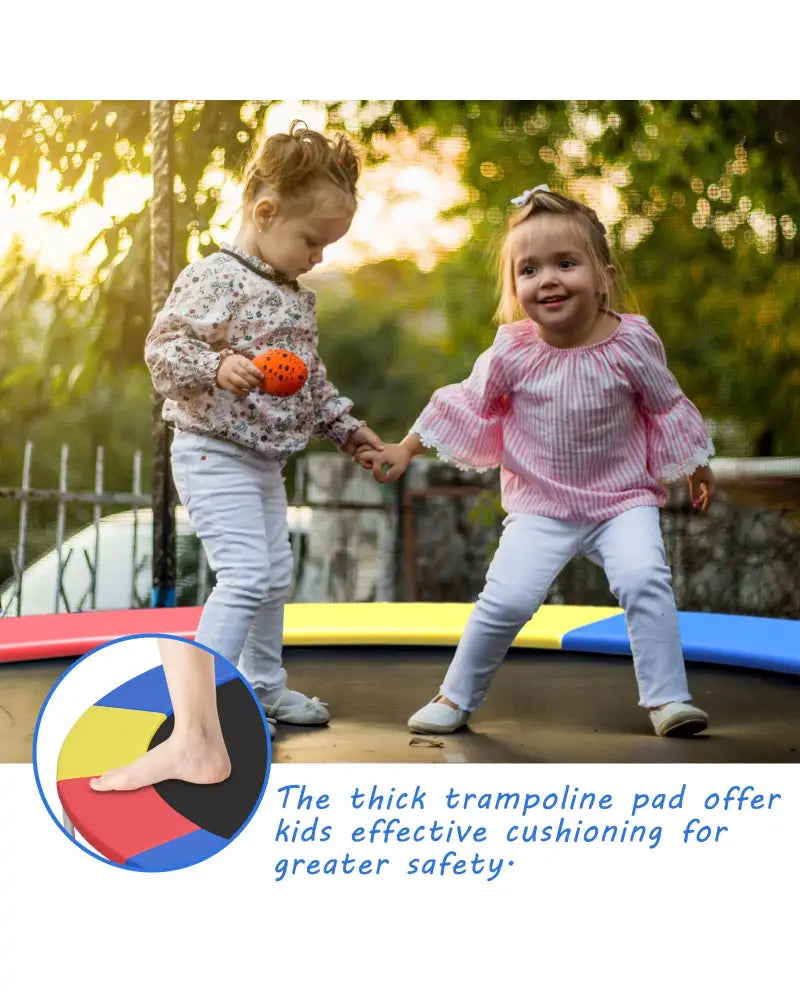 8 Feet Trampoline Spring Safety Cover without Holes-Multicolor - Multicolor - Trampoline Accessories