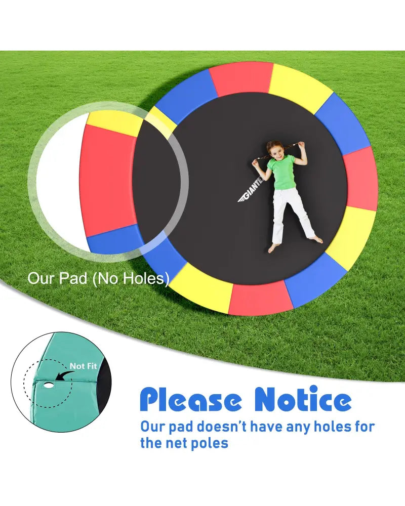 8 Feet Trampoline Spring Safety Cover without Holes-Multicolor - Multicolor - Trampoline Accessories