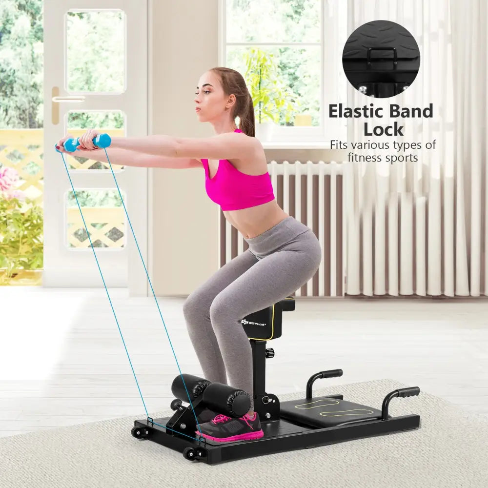 8-in-1 Home Gym Multifunction Squat Fitness Machine - Black - Benches Racks & Bars