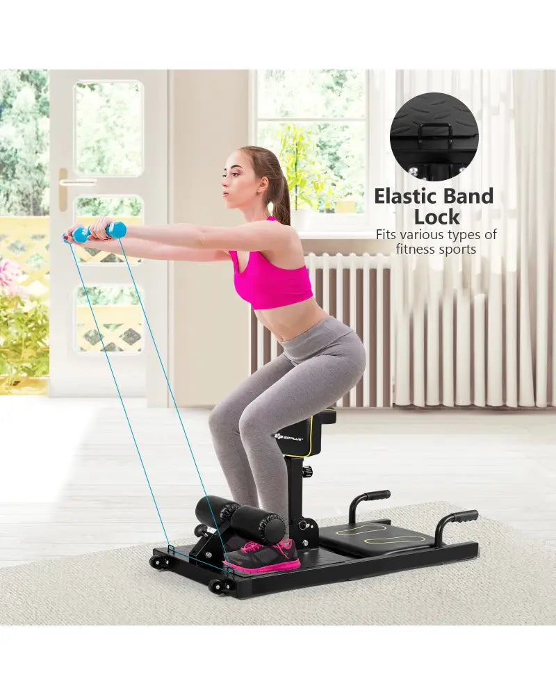 8-in-1 Home Gym Multifunction Squat Fitness Machine - Black - Benches Racks & Bars