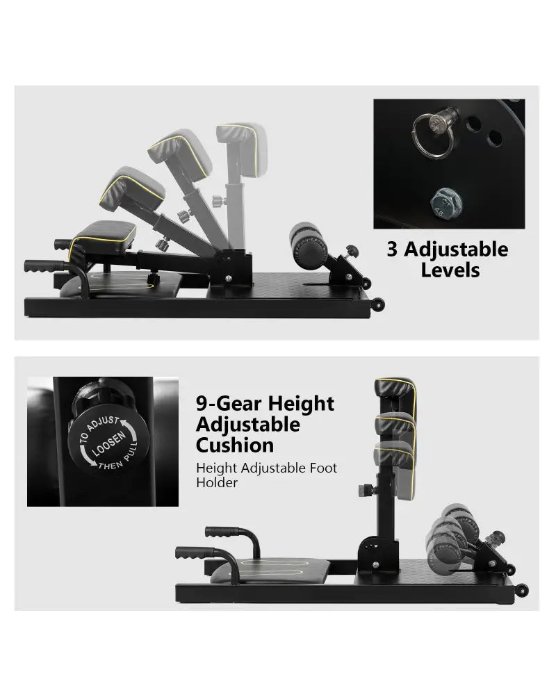 8-in-1 Home Gym Multifunction Squat Fitness Machine - Black - Benches Racks & Bars