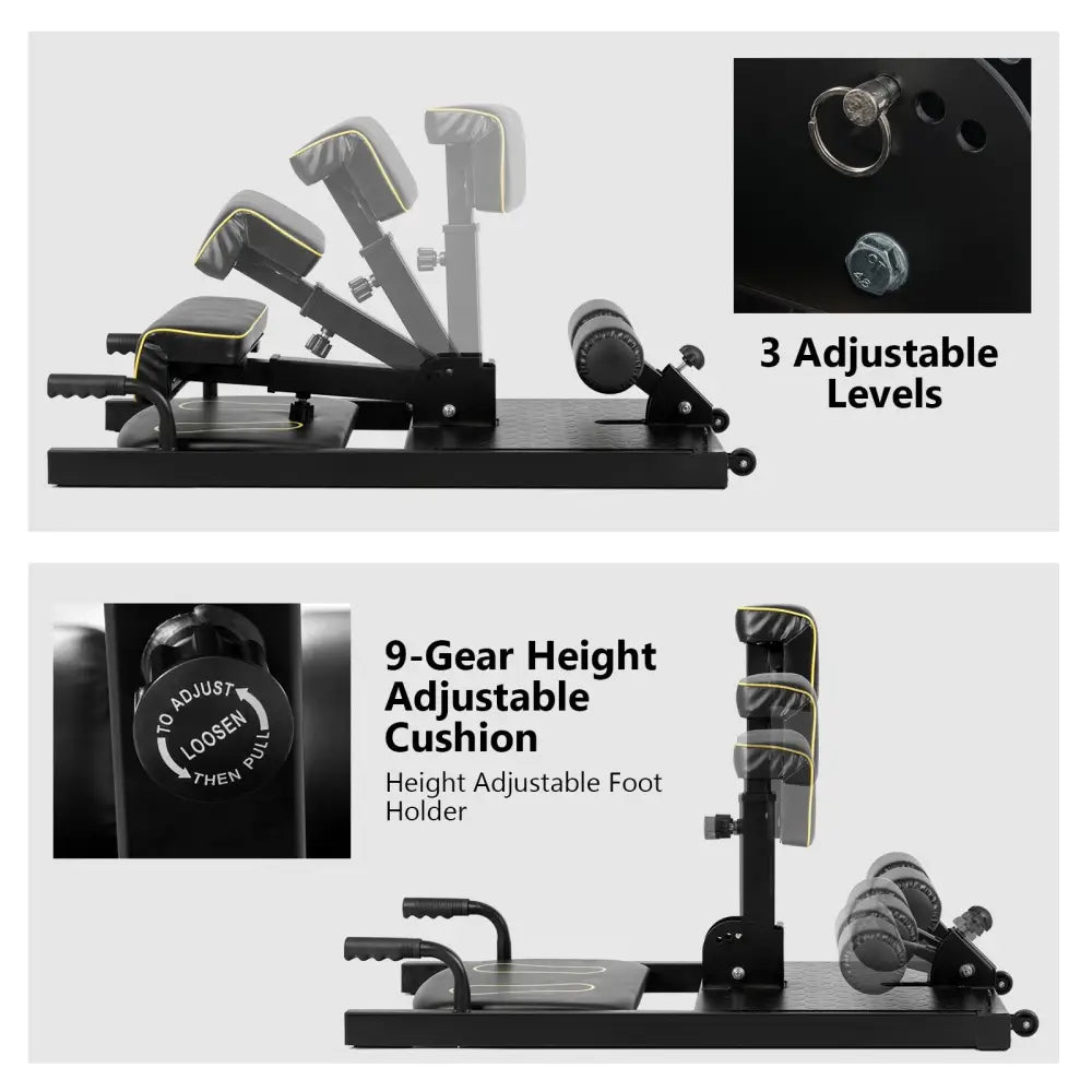 8-in-1 Home Gym Multifunction Squat Fitness Machine - Black - Benches Racks & Bars