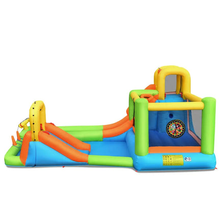 8-in-1 Inflatable Water Slide Bounce House with Splash Pool and 735W Blower - Inflatable Water Slides