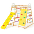 8-in-1 Wooden Jungle Gym Playset with Slide and Monkey Bars-Multicolor - Multicolor - Climbers & Slides