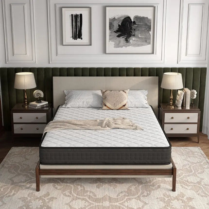8 Inch Breathable Memory Foam Bed Mattress Medium Firm for Pressure Relieve-Queen Size - White - Mattresses