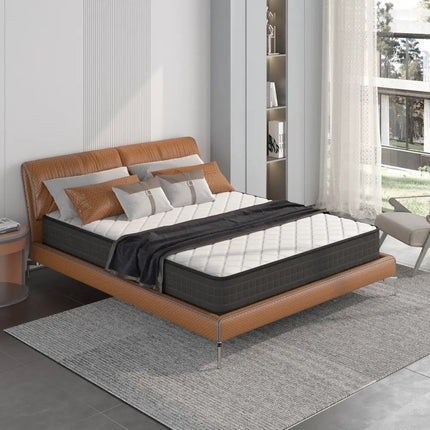8 Inch Breathable Memory Foam Bed Mattress Medium Firm for Pressure Relieve-Queen Size - White - Mattresses