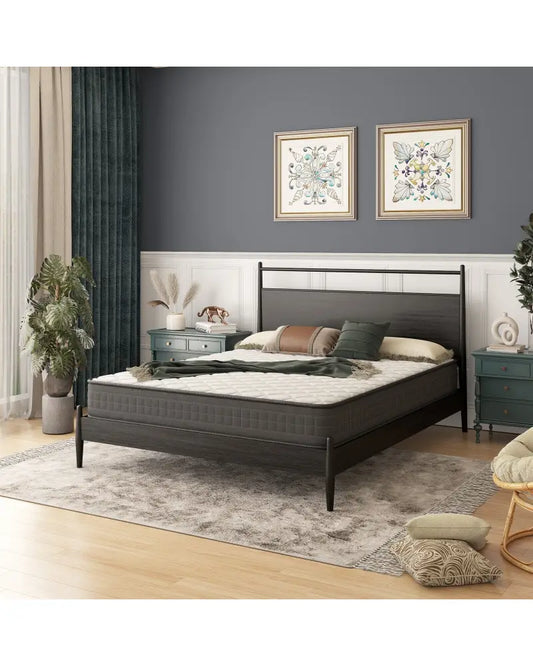 8 Inch Breathable Memory Foam Bed Mattress Medium Firm for Pressure Relieve-Queen Size - White - Mattresses