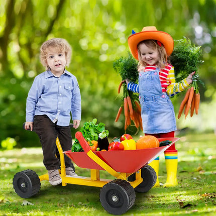 8 Inch Heavy Duty Kids Ride-on Sand Dumper with 4 Wheels-Red - Red - Outdoor Play