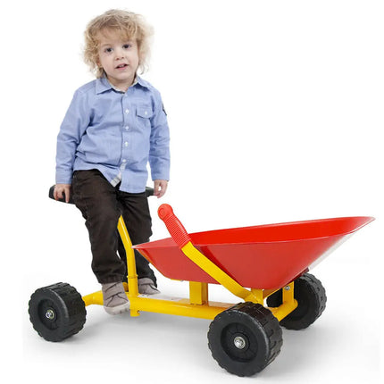 8 Inch Heavy Duty Kids Ride-on Sand Dumper with 4 Wheels-Red - Red - Outdoor Play