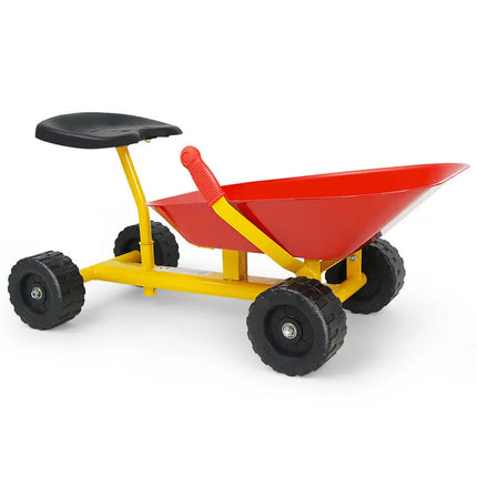 8 Inch Heavy Duty Kids Ride-on Sand Dumper with 4 Wheels-Red - Red - Outdoor Play