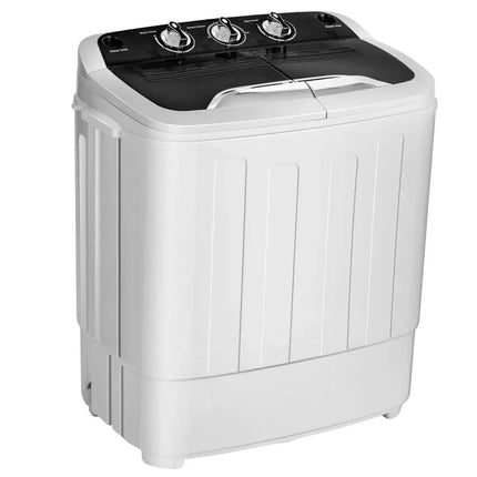 8 Lbs Compact Mini Twin Tub Washing Spiner Machine for Home and Apartment Costway