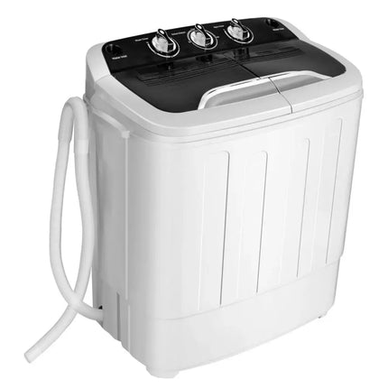 8 Lbs Compact Mini Twin Tub Washing Spiner Machine for Home and Apartment Costway