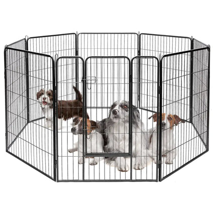 8 Metal Panel Heavy Duty Pet Playpen Dog Fence with Door - 48 inches - Oasis Home Essentials