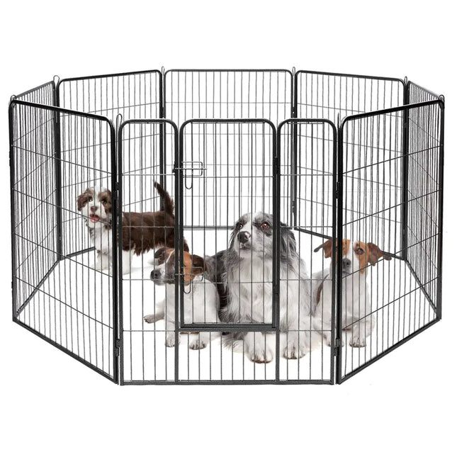 8 Metal Panel Heavy Duty Pet Playpen Dog Fence with Door - 48 inches - Oasis Home Essentials
